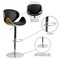 Emma and Oliver Bentwood Adjustable Height Barstool with Curved Vinyl Seat/Back